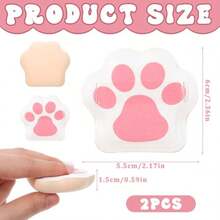 LZ4 PCS Cute Powder Puff Cat Paw Cushion Makeup Powder Puff Soft Cat Paw  Sponges Cushion Makeup Sponge Face Powder Puffs For Womeng80001 - như hình ảnh - Xem 2