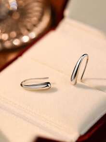 1 Pair S925 Sterling Silver French Retro Luxurious Delicate Rupert's Drop Earrings For Women