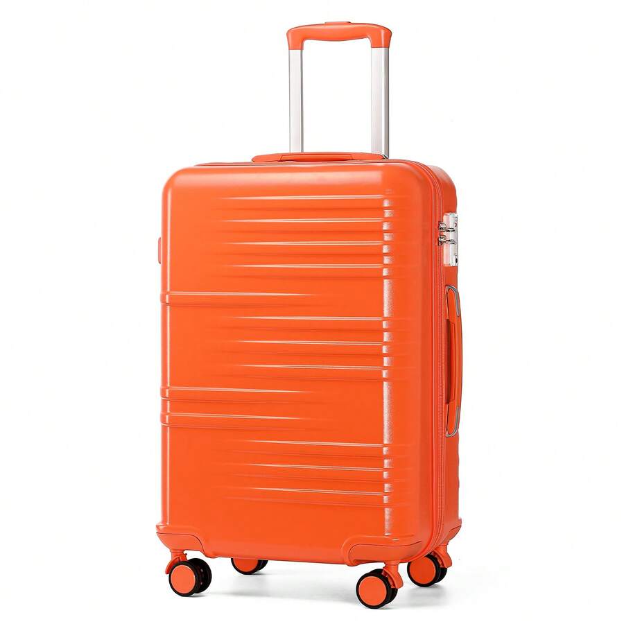 Hard Shell Suitcase PC ABS With TSA Lock Lightweight Spinner Luggage 20 Inch Cabin Bag 24 28 Inch Check In Trolley Case Or 3 Piece Set For Travel - Orange - View 1