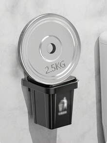 1pc Stainless Steel Wall Mounted Ashtray With Lid, Trash Can Shape - Anti-Flying Ash, Creative Home And Bathroom Decoration, Suitable For Living Room, Bedroom, Holiday Gift