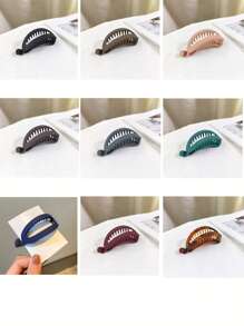 Matte Simple Banana Shape Hair Clips, French Acrylic Banana Hair Clips For Women - Non-Slip Strong Hold Flat Claw Clips For Thin Hair, Matte Finish Retro Minimalist Cute Hair Clips, Thin Hair Styling, Hair Tools, Beauty Accessories, Curly Hair Accessories, Women, Hair Stuff