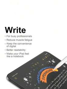 2片装磨砂屏幕保护膜,兼容第11/10/9/8/7/6/5代,10.9英寸/10.2英寸/9.7英寸,Air7/Air6/Air5/Air4/Air3/Air2/Air1/Pro 9.7/Pro 10.5,PET材质屏幕保护膜,平板电脑必备,适合日常、办公、家用,防水、防震、防刮、防指纹,全屏覆盖。 - 2個 - 查看 6