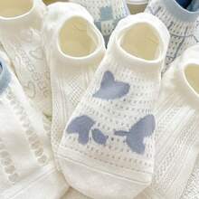 10 Pairs Cute Printed Mesh Socks, Comfortable And Breathable Ankle Socks, Stockings, Socks For Women - 常規款 - 查看 4