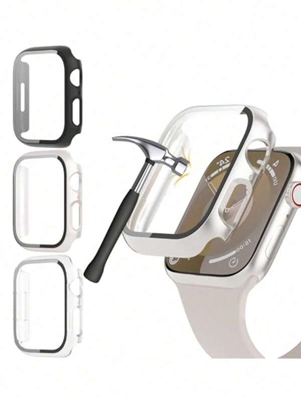 CSDZ 1 pièce Étui de protection pour smartwatch, cadre en PC + protecteur d'écran 2 en 1, coque rigide antichute simpliste compatible avec Watch S10/9/8/7/SE/6/5/4/3/2/1, 38mm/40mm/41mm/42mm/44mm/45mm/46mm/49mm (montre et bracelet non inclus)