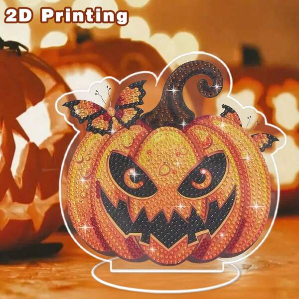 Halloween - DIY 2D Art Craft, Pumpkin Design For Home Decor, Festive Tabletop Decorations, Fun Halloween Gifts