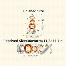1 件水彩可爱动物墙贴 - 大象和猴子图案 - PVC 自粘贴花，适用于游戏室/儿童房装饰、客厅、门、幼儿园、教室、家居装饰和礼物 - 款式B - 查看 9