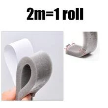 Tira sellante autoadhesiva para puerta y ventana de 2m/4m, cinta de espuma aislante de ruido PU a prueba de sonido y polvo para la puerta y la ventana