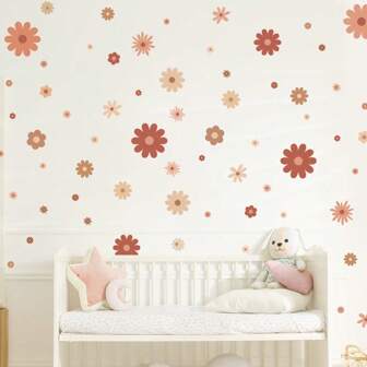 32pcs Boho Sunflower Wall Stickers For Home, Laptop, Luggage, Cabinet Decoration Decals