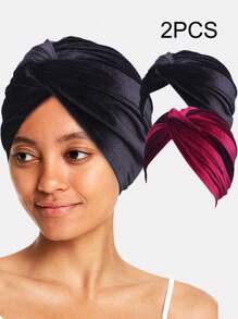 1 pieza Gorro retorcido elástico para mujeres, gorro de quimioterapia, gorro hijab de satén para uso diario con capucha de seda