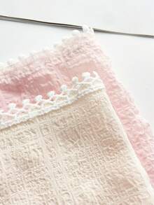 女士头巾 1 件女士蕾丝三角围巾头巾发饰，简约时尚优雅休闲可爱甜美涤纶材质时尚纯色荷叶边蕾丝边头带，日常通勤时尚配饰发饰围巾发饰秋季配饰