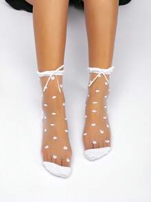 New All Season Sheer Thin Transparent Pantyhose - White - View 5