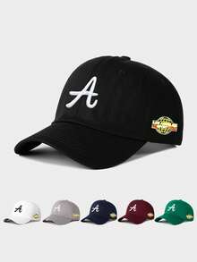 1pc Embroidered Letter A Adjustable Baseball Cap, Outdoor Sun Protection Casual Hat Suitable For Spring Autumn Travel Beach Vacation, Unisex Y2K Style Hat - Baseball Cap - View 18