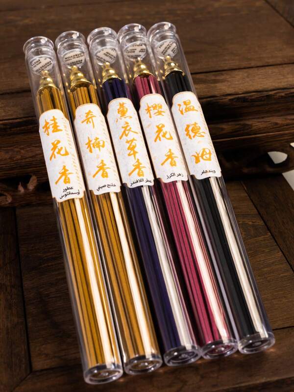 20g/40 palitos Incienso natural de alta gama mejorado con calabacín dorado, sándalo, té, rosa, lavanda, osmanto, cinamomo, Wyndham y flor de cerezo. Regalo de aromaterapia, suministros portátiles de incienso para usar al aire libre, también se pueden usar para yoga.