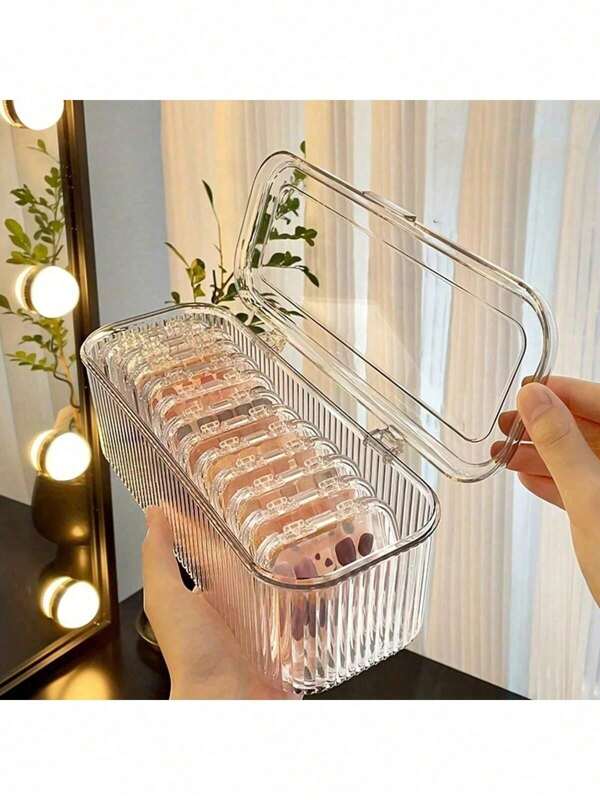 Makeup Storage Box With Lid, For Eyebrow Pencils, Eyeshadow Brushes, Luxury Makeup Brushes, Desk Brush Holders, Beauty Sponges