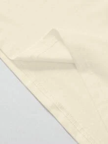 Camiseta sencilla para mujer 100% algodón, cómoda para toda ocasión con estampado de moño cute - Beis - Ver 4