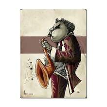 1 peça de pintura em tela com saxofonista, arte de parede, pôsteres e impressões, imagem Nordoc para sala de estar, decoração de casa, sem moldura