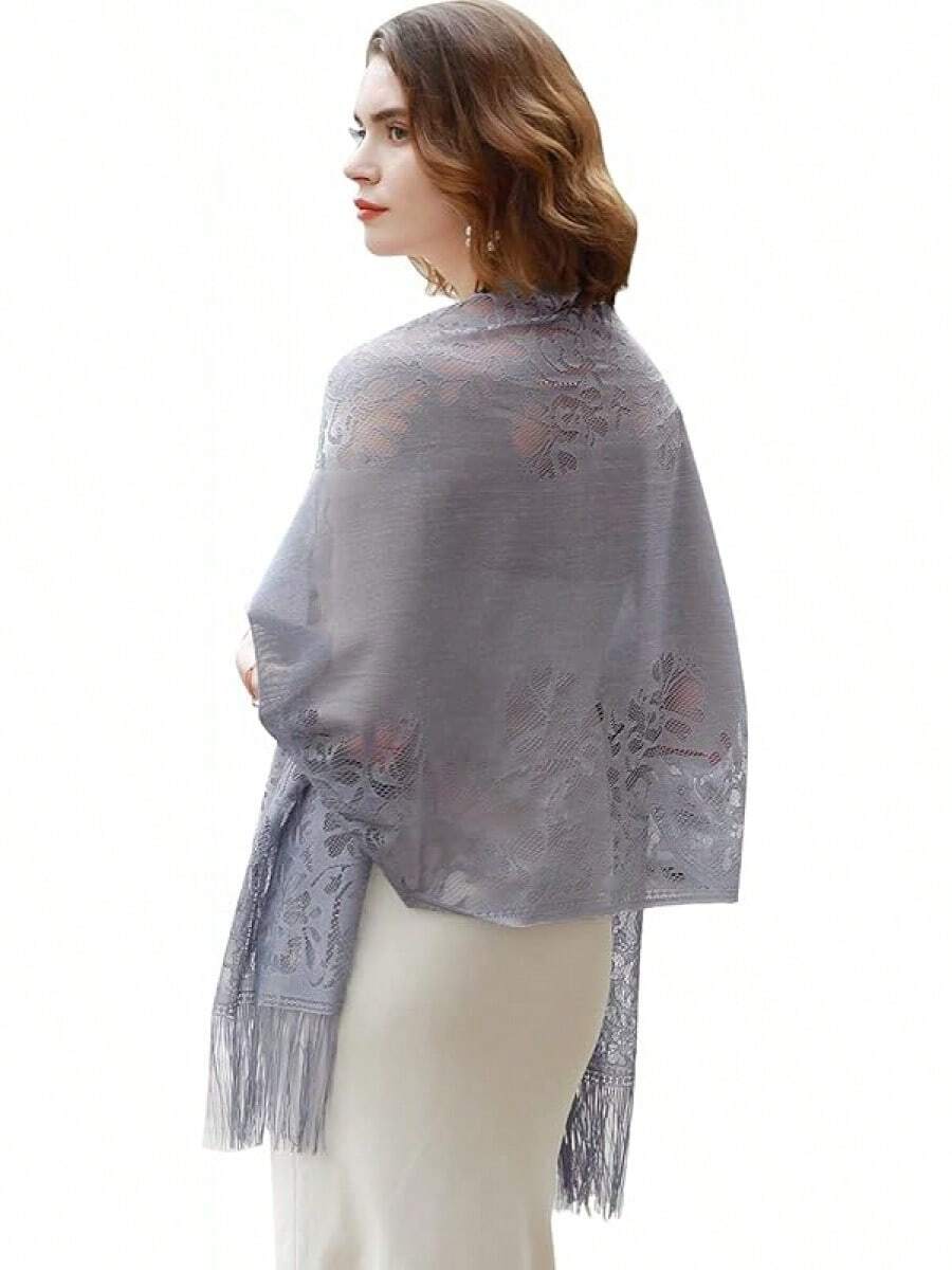 RIIQIICHY Shawls And Wraps For Evening Dresses Scarfs For Women Pashmina Wedding Formal Shawlhalloween - 灰色-1 - 查看 1