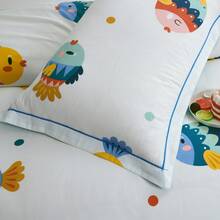 Printed Microfiber Bedding Set With Flat Sheet, Bedspread, And 1/2 Pillowcases, Available In Sizes 90*200 (Single), 135*200 (Double), 150*200 (Queen), And 180*200 (King). Suitable For Bedrooms, Student Residences, And Rented Apartments, It's Ideal For Students, Couples, And Families With Different Sleep Needs. - 小魚 - 查看 7