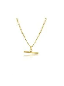 Collar colgante con cadena tipo de acero inoxidable a prueba de agua y sin desteñir, estilo vintage geométrico en forma de T, color dorado, adecuado para uso diario de mujeres
