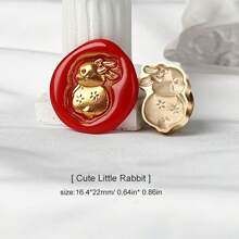1pc Shaped Relief Wax Sealed Stamp Head, Cute Pumpkin Head/Bunny/Small House/Flower, Used For Wax Sealing DIY Cards/Envelopes/Wedding Invitations/Gifts For Friends/Desktop Decoration, School Supplies, Back To School