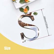 Silver Mirror Alphabet A-Z Wall Stickers - 10/15/20/30cm Tall Letters & Symbols Sold Separately, Dual-Layer Design: Reflective Acrylic Top + 1cm Thick Foam Base With Adhesive, Apply Together For 3D Effect Or Use Only Mirror Layer, Create Custom Words On Walls/Windows, Ideal For Marriage Ceremony Initials, Inspiring Messages In Work Areas, Romantic HOME Displays