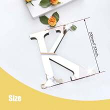 Silver Mirror Alphabet A-Z Wall Stickers - 10/15/20/30cm Tall Letters & Symbols Sold Separately, Dual-Layer Design: Reflective Acrylic Top + 1cm Thick Foam Base With Adhesive, Apply Together For 3D Effect Or Use Only Mirror Layer, Create Custom Words On Walls/Windows, Ideal For Marriage Ceremony Initials, Inspiring Messages In Work Areas, Romantic HOME Displays