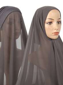 1 Stück Damen einfarbiger Chiffon Rohrschal Hijab, modische vielseitige, bequeme und atmungsaktive Hijab Accessoires, geeignet für den täglichen Gebrauch