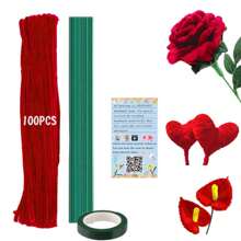100 limpiadores verdes a granel con 1 video paso a paso, paquete de valor para proyectos de manualidades con limpiapipas, palitos esponjosos y peludos para proyectos de manualidades, decoraciones de regalo creativas y decoraciones de fiesta, tallos de chenilla gruesos y esponjosos, decoraciones de flores DIY, manualidades con limpiapipas para artes y manualidades, adecuados para diferentes ocasiones como bodas, fiestas, decoraciones festivas diarias