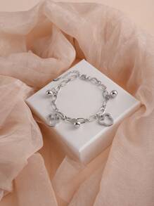1pc Fashionable Hollow Mouse Zirconia Pendant Bracelet, Versatile For Women Everyday Wear