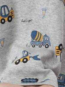 6件套年轻男童卡通内衣套装，可爱汽车图案加厚长袖睡衣，太空宇航员印花家居服秋季 - 彩色 - 查看 7