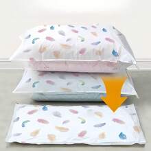 1/3/5pcs Vacuum Compression Bag, Space Saver Bag, Quilt Clothes Luggage Storage Bag, Down Jacket Sweater Pillow Storage Bag, Moisture-Proof Mildew-Proof And Dust-Proof Storage Bag - Feather - View 2