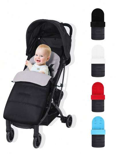 1件婴儿推车睡袋脚套，秋冬季防风毯睡袋，防污保暖脚套垫，带保暖内衬的婴儿推车垫（长88厘米，宽40厘米）