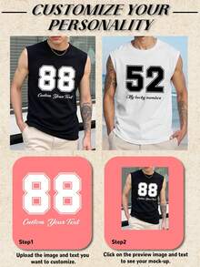 ملابس علوية أكمام رياضي مخصص للرجال، ارفع رقمك الحظي/البركة، ملابس علوية أكمام قصير مخصص للرجال، سترة رياضية عادية مخصصة للرجال، ملابس علوية أسود للرجال، هدية عيد الميلاد، هدية ذكرى الزواج، هدية عيد الحب/عيد الميلاد/عيد الهالوين/عيد الحب/حفلة/ذكرى الزواج/موسيقى المهرجان، هدية للرجال، حفلة، ملابس رياضية مخصصة - الأسود - مشاهدة 4