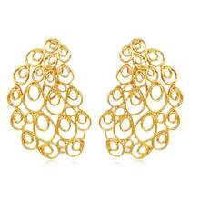 女士耳环，奢华镀金设计，大号吊坠耳环，双色时尚珠宝，婚礼和派对礼物，配饰