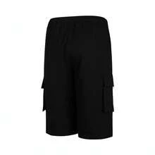 Nike 青少年男童休闲街头抽绳腰部翻盖口袋工装短裤，夏季 - 黑色 - 查看 2