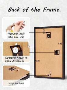 Blauesmeer Set Of 1 Picture Frames A4 - Black Picture Frame 21x30cm Wooden Frame, Plexiglas Poster Frame, Collage Poster Frame, Modern Poster Document Frame, MDF Photo Frame - 黑色 - 查看 6