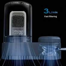 Wasserhahn-Wasserreiniger, Aktivkohle-Wasserhahn-Wasserreiniger entfernt Chlor, Wasserflecken, Schwermetalle und Gerüche, geeignet für Küchen und Badezimmer Zuhause, kann zur Reinigung zerlegt werden, inklusive mehrerer Adaptergrößen