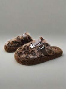 1 Pair Women's Plush Lined Slippers, Non-Slip Sole, Warm Comfort For Indoor, Watching TV, Housework In Autumn/Winter