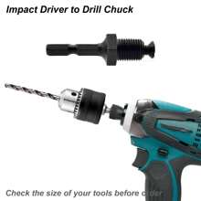 带钥匙适配器套件的钻夹头快速更换 SDS Plus 1/4 英寸六角六角 1/2 英寸方形套筒柄，适用于钻头尺寸 1.5 毫米至 13 毫米（1/16 英寸至 1/2 英寸），适用于旋转动力冲击锤扳手驱动器工具