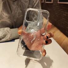 Funda de teléfono a prueba de golpes de borde suave y moderno: Funda de teléfono estética de arte azul marino de Star Eater, transparente, decoración de otoño, para iPhone 16 Pro Max, funda transparente para iPhone 11 12 13 14 15 Pro Max Plus XR, funda de teléfono transparente, regalos lindos para novias. Esta funda a prueba de golpes es un compañero confiable para tu teléfono. - 1 pieza - Ver 2