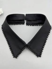 1pc Black & White Faux Pearl Collar Necklace, Versatile For Dress For Christmas Decor - Pearl Fake Collar - View 16