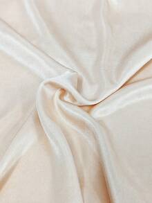 Summer Solid Color Casual Minimalist Satin V-Neck Camisole Top, Layering Or Outerwear - Apricot - View 6