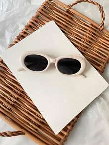 3 件装新款个性化热门女孩风格美式时尚眼镜，三星复古椭圆小框高端时尚眼镜，适合晚会、旅行、街拍等各种大型户外活动，送给女朋友、男朋友、情侣款椭圆形太阳镜 - 彩色 - 查看 8