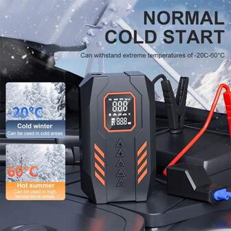 14.8V 1500/2000Mah High-Power Car Jump Starter With Air Compressor | Portable Emergency Power Supply, Wireless Battery Booster With Digital Display. 150PSI Usb-Charging Tire Inflator, Suitable For 12V Vehicles