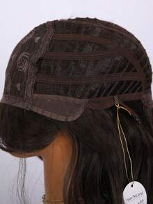 SMILCO 20 Inches, High-Temperature Silk Women's Wig, Dark Brown, Smooth A-Line Bangs, Rose Breathable Inner Layer With Glue-Free Design, Women's Wig, Suitable For Daily/Event Wear. - 黑棕色 - 查看 6