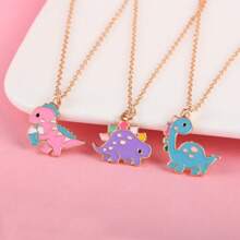 3Pcs/Set Cartoon Dinosaur Best Friend Necklace BFF Friendship Jewelry Gifts For Girls