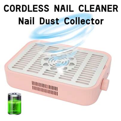 1500mAh 可充电强力真空美甲粉尘收集器，小型便携式美甲粉尘吸尘风扇，适用于亚克力凝胶指甲油，美甲沙龙和家庭使用