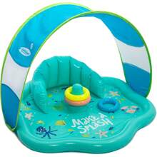 Kids Swimming Equipment Sets - Blue Splash Mat W/Seat & Canopy - View 1