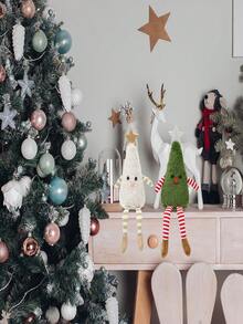 1 قطعة من ديكورات عيد الميلاد، هدايا عيد الميلاد، ديكورات الغرفة، ديكورات نوافذ الفنادق والمراكز التجارية (أبيض + أخضر) مناسبة لديكور المكتب، ديكور النوافذ، ديكور البار وغيرها من ديكورات موضوع عيد الميلاد، ديكور عيد الميلاد، ديكور المنزل، لوازم ديكور حفلات العطلات