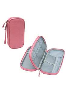 Organizador de cables de viaje FYY, bolsa impermeable de doble capa todo en uno, funda portátil de almacenamiento de accesorios electrónicos para cables, cargadores, teléfonos, audífonos, color negro